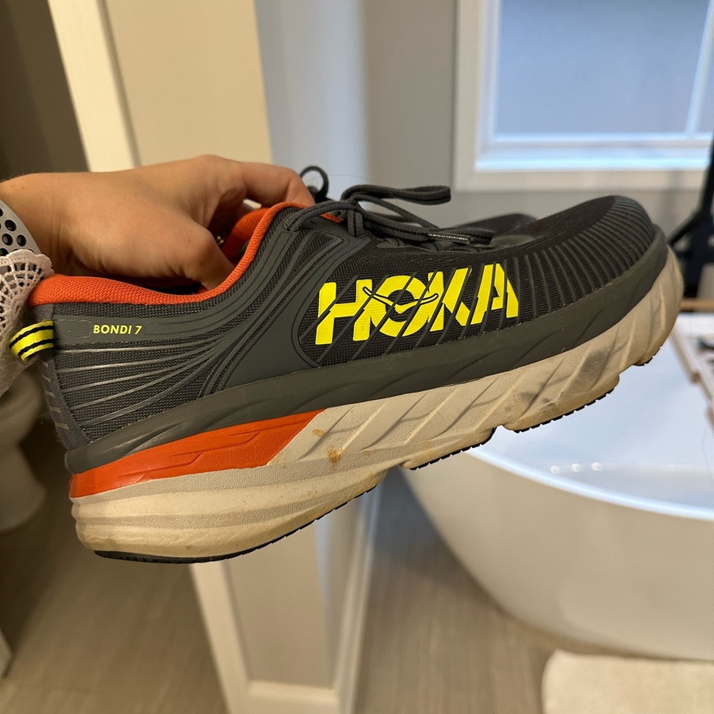 Men’s Hoka Bondi 7 size 11.5 grey/blue